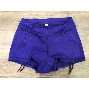 Lululemon Ruched Electric Blue Yoga Shorts 2